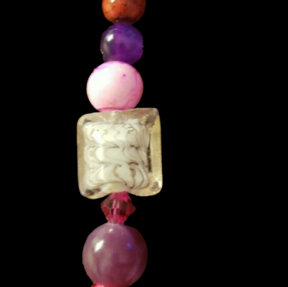 Pink & Purple Hand Crafted Keychain - Picture 4 of 9